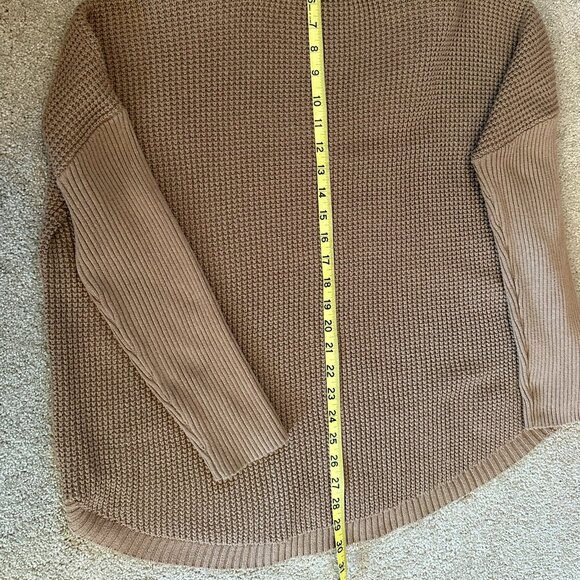 Woman cotton sweater Michael Kors Tan with Turtleneck. Size large - Picture 3 of 3
